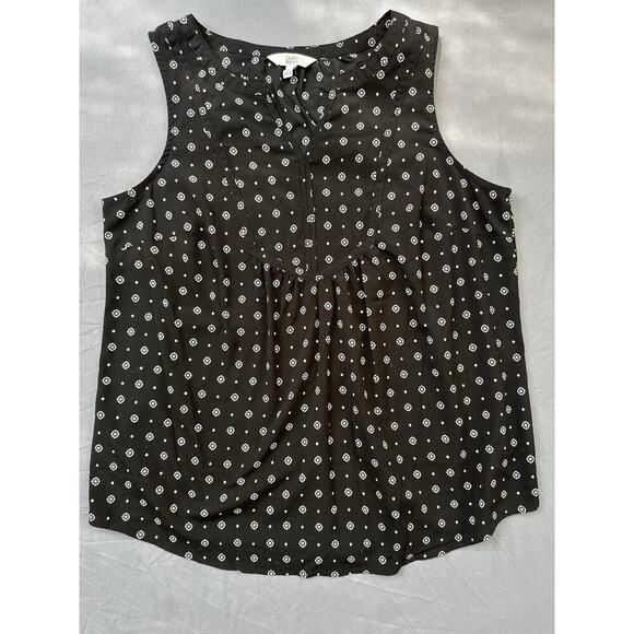 croft & barrow Tops - Croft & Barrow Women's Sleeveless Top Size M Print Tropical Black